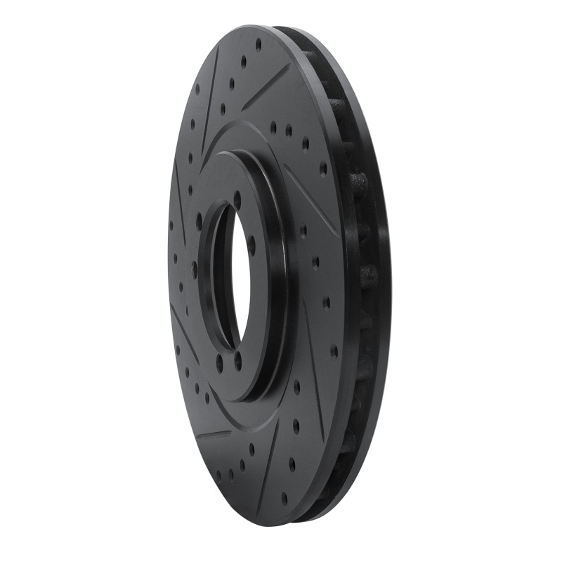 Hummer H1 Brake Rotor (1) - Rear Left, Front Left - R1 Concepts - Drilled & Slotted - Black - `96-`06